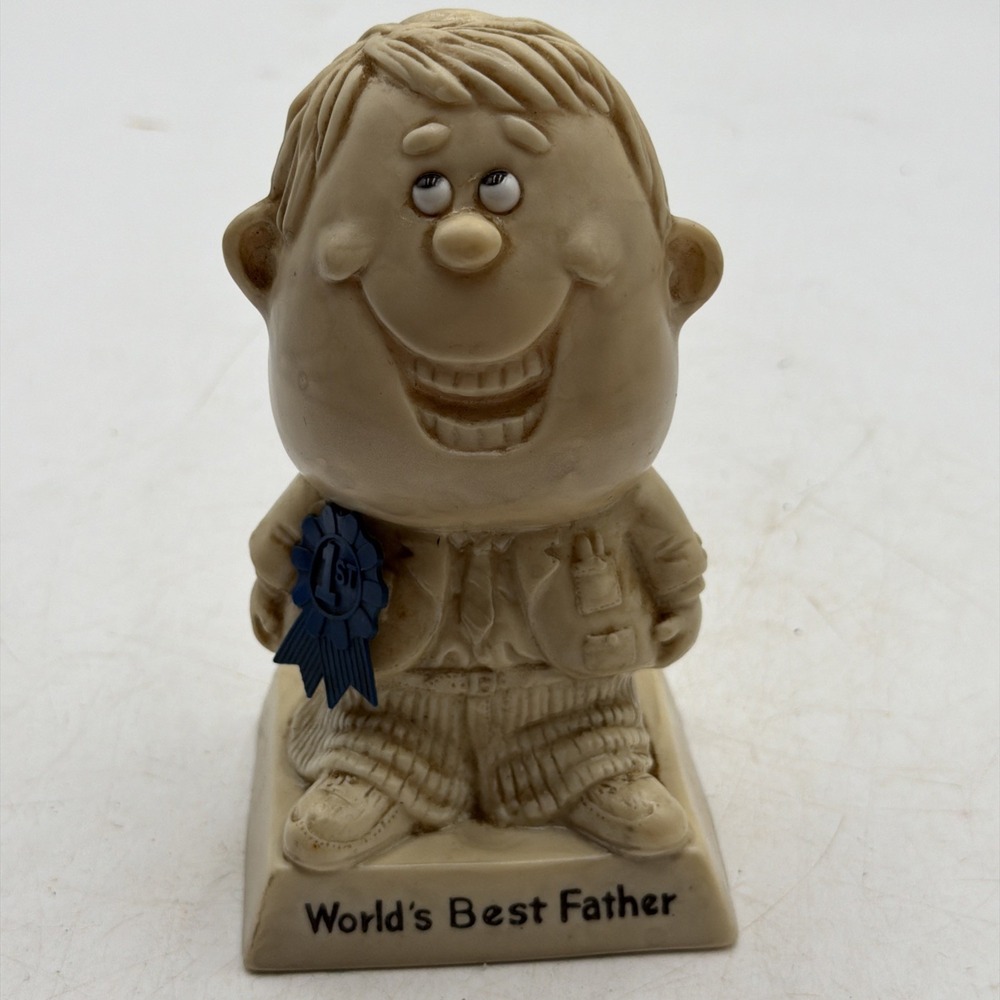 Vintage Russ Berri 1970 World's Best Father Resin Figurine Statue Trophy